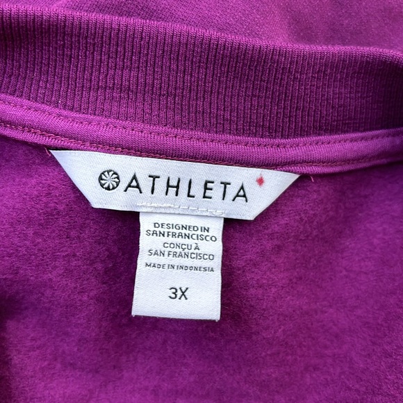 NWT Athleta Oversized Long Sleeve Balance Henley Sweatshirt in Exotic Fuchsia 3X - Picture 13 of 13